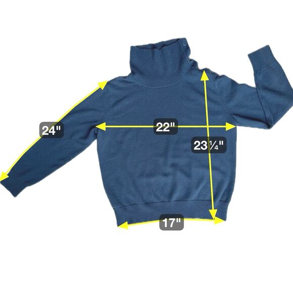 Elliott Lauren Pullover Teal Blue Sweater Women XL Classic Mock Neck Fall Winter - Picture 4 of 12